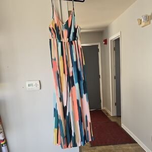 Multicolor Sleeveless Maxi Dress